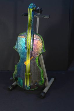 Custom Made Green Apple Irid Fused/Cast Glass Violin