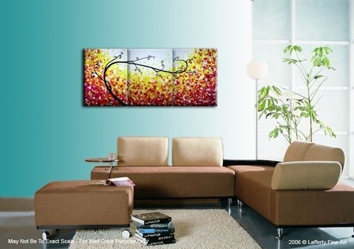 Custom Made Abstract Tree Original Red Landscape Painting By Dan Lafferty - 24 X 54 - One Day Sale 22% Off