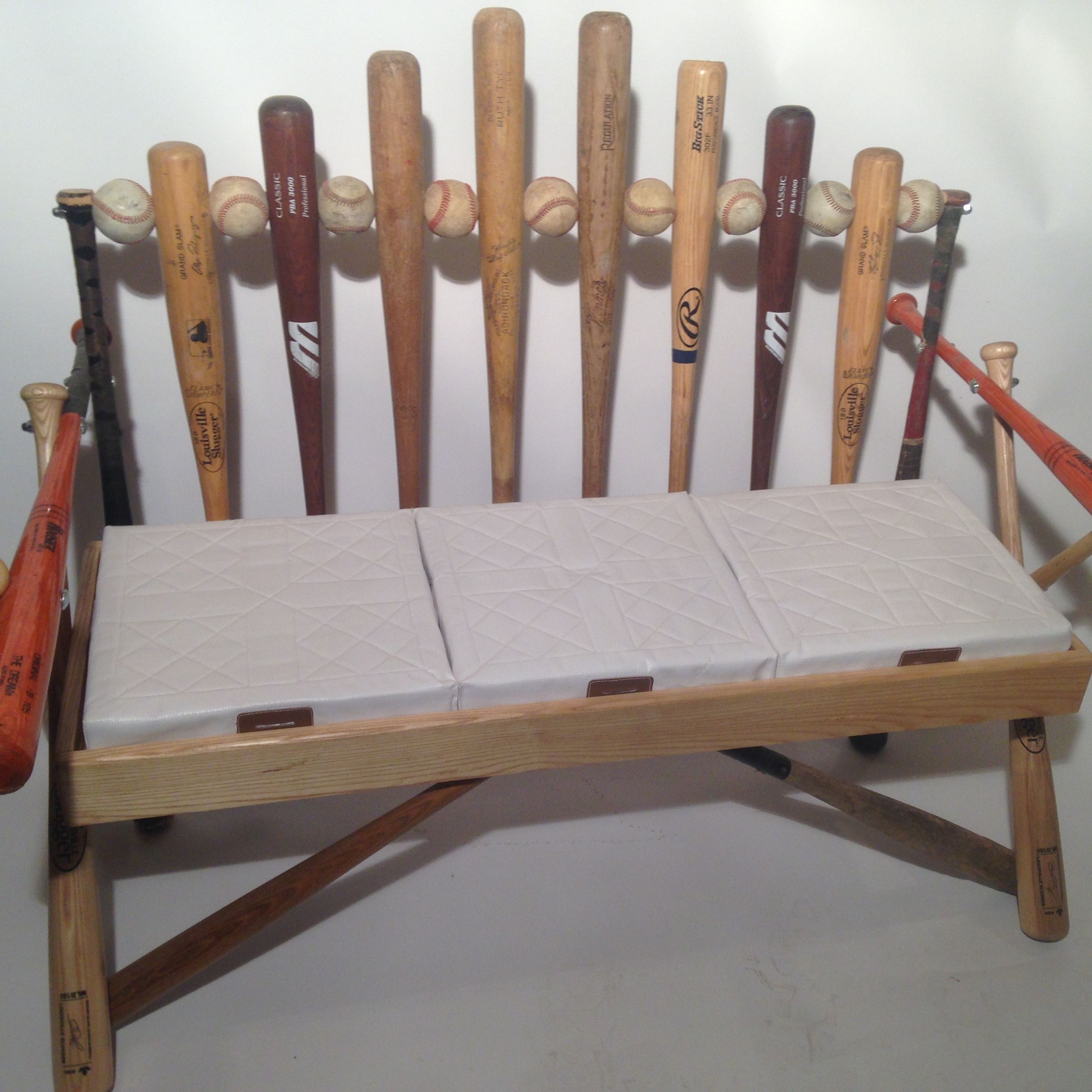 Hand Crafted Baseball Bat Bench By Rocky Mountain Woodworks