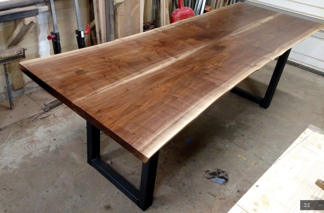 Hand Crafted Walnut Live Edge Dining Table by Four Fields Furniture ...