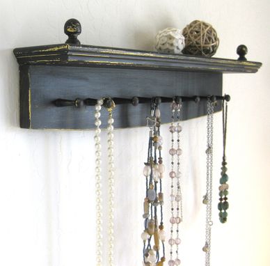 Custom Made Necklace Rack - Rich, Beautifully Aged Jet Black Necklace Organizer, Necklace Hanger, Display Rack