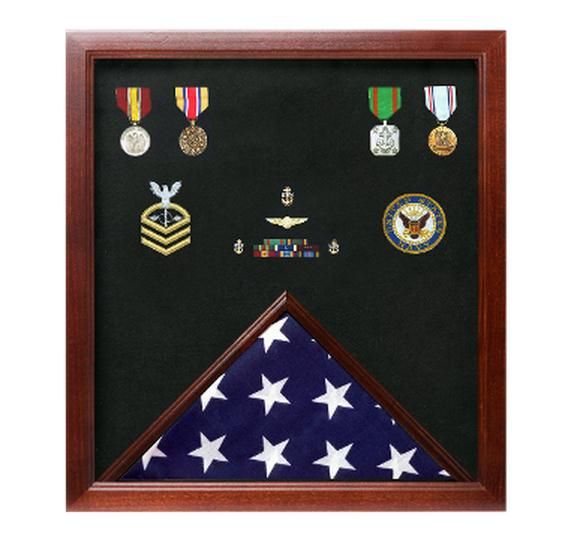 Buy Hand Crafted Military Flag And Medal Display Case - Shadow Box ...