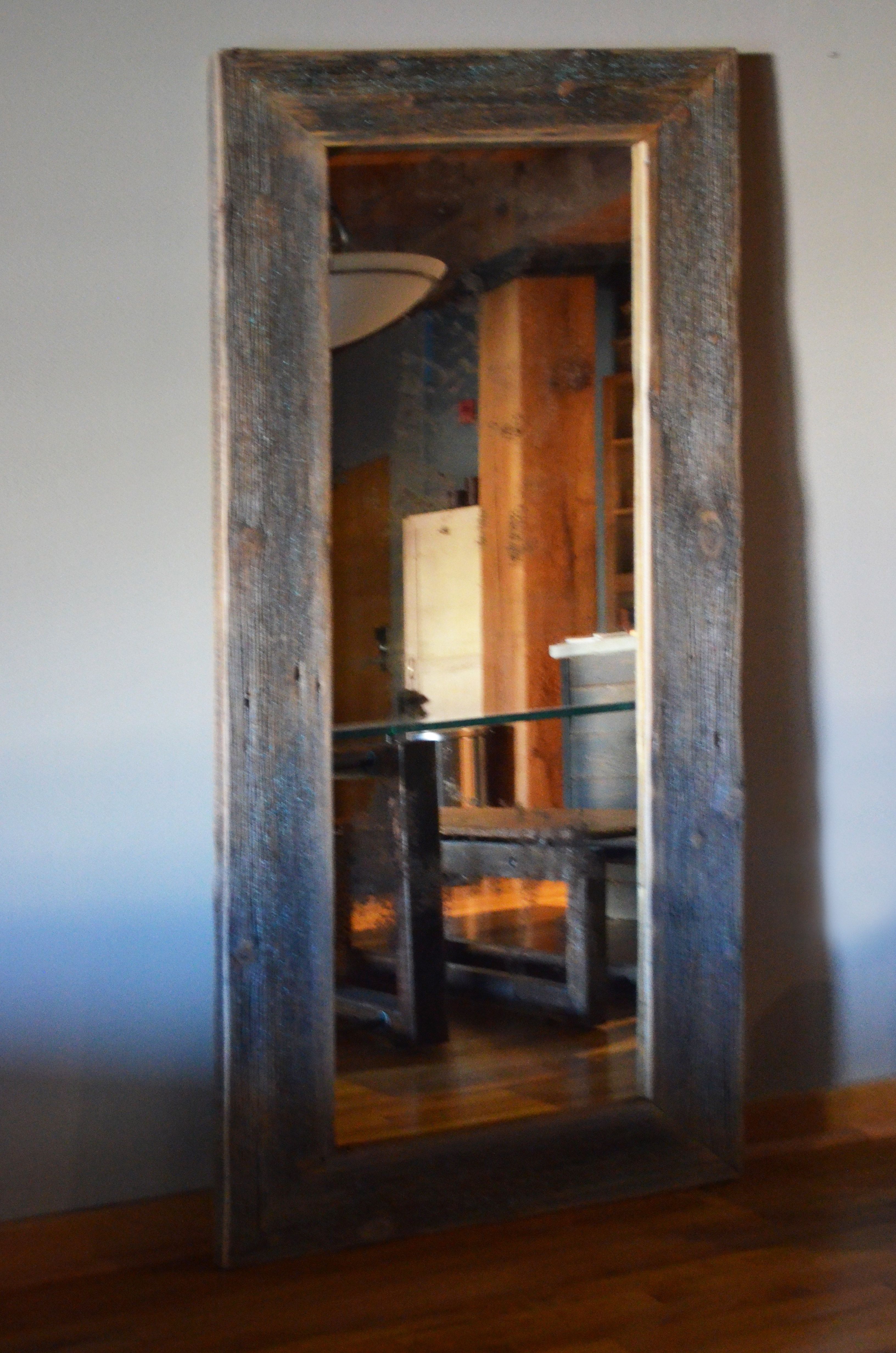 Custom Made Rustic Wood Mirror Frame by Abodeacious | CustomMade.com