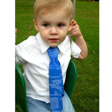 Custom Made Little Boy Tie - Blueprint - With Velcro - Toddler / Infant / Baby (0 - 5t)