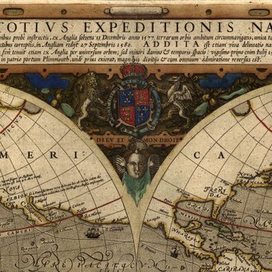 Custom Made 1595 Hondius Map Of The World