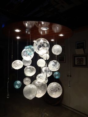 Custom Made Blown Glass Sphere Chandelier