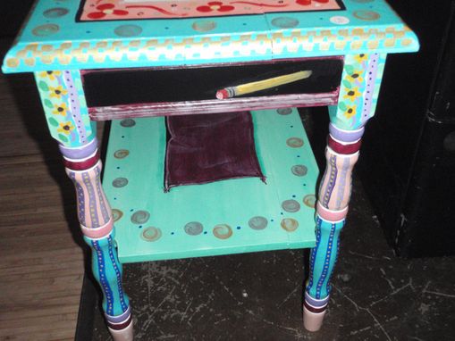 Custom Made Hand Painted Small Table With Every Color