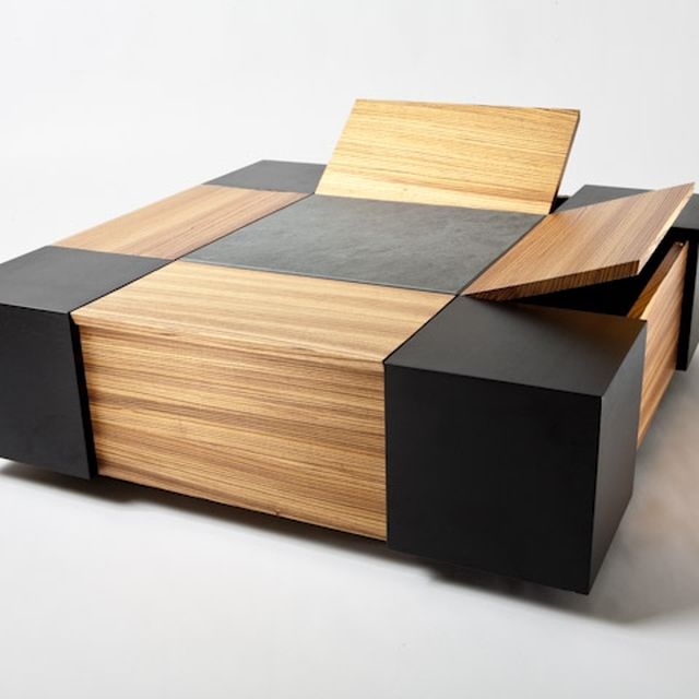 Handmade Zebrawood And Walnut Coffee Table With Storage By Jg Custom Handmade Zebrawood And Walnut Coffee Table With Storage By Jg Custom Design Custommade