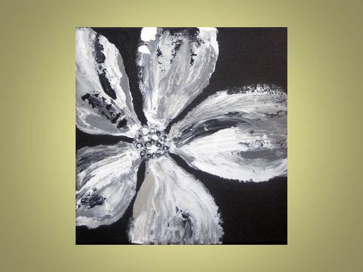 Custom Made Poppy Painting -Original Black And White Abstract