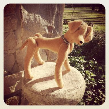 Custom Made Jointed Dog Greyhound // Fur Made From Recycled Bottles /Vintage Style /Hand Stitched Details