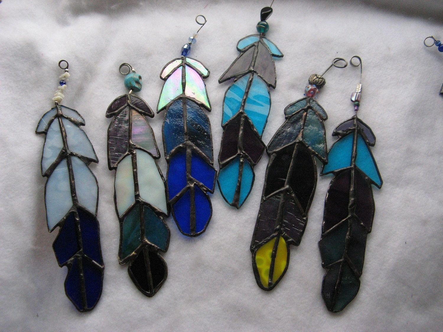 Buy a Handmade Beaded Stained Glass Eagle Feather, made to order from
