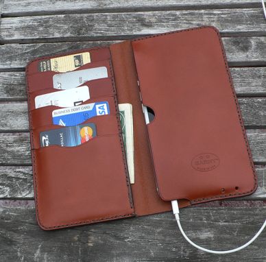 Custom Made Garny - №75 Iphone 6 Plus  Leather Wallet - Chestnut Brown