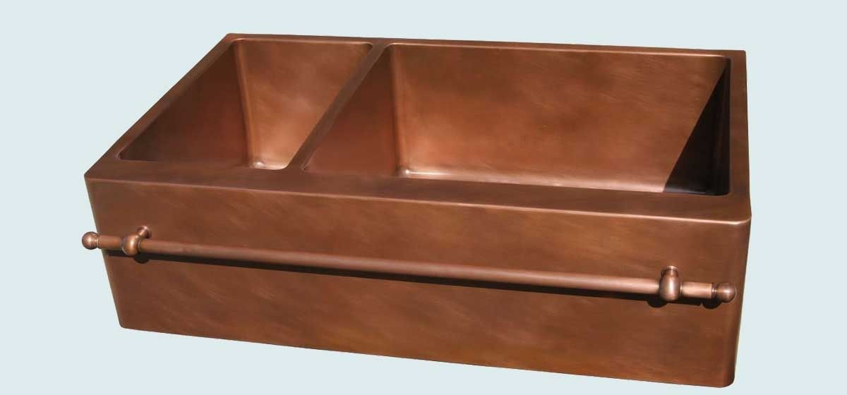 Hand Crafted Copper Sink With Copper Towel Bar by Handcrafted Metal