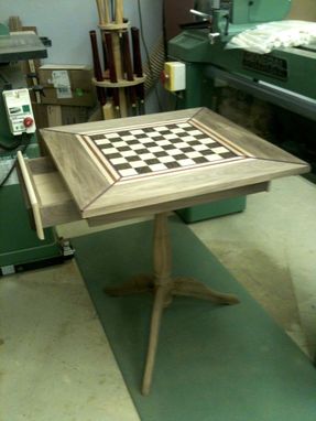 Custom Made Chess Table With Chessmen: "A Work In Progress"