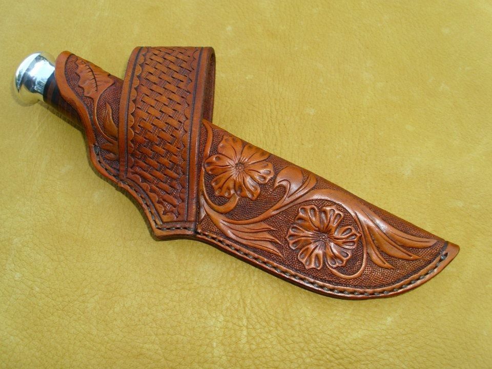 Custom Cross Draw Leather Knife Sheath by Alamo Custom Leather