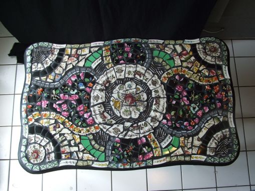 Custom Made Broken China Mosaic Coffee Table
