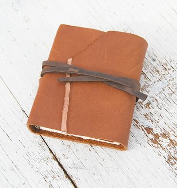 Custom Made Handmade Leather Bound Pocket Journal Diary