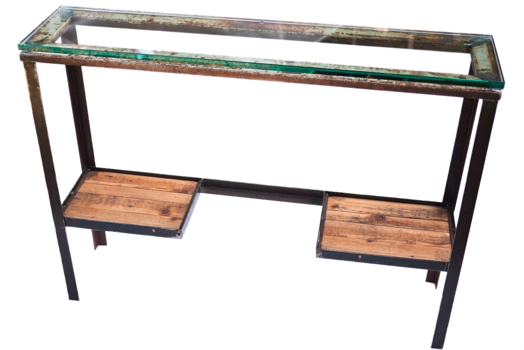 Hand Made Glass Top Bar With Two Shelves by Pigeon Kingdom Studio