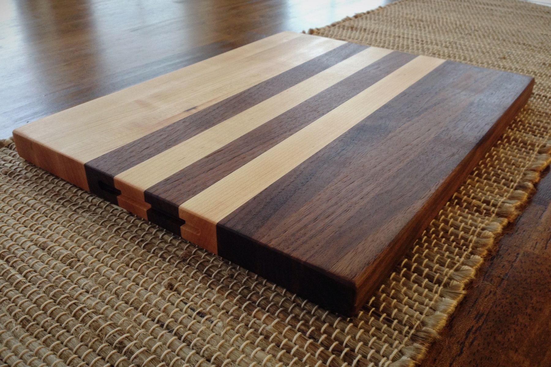 Wood Cutting Board with Walnut and White Ash