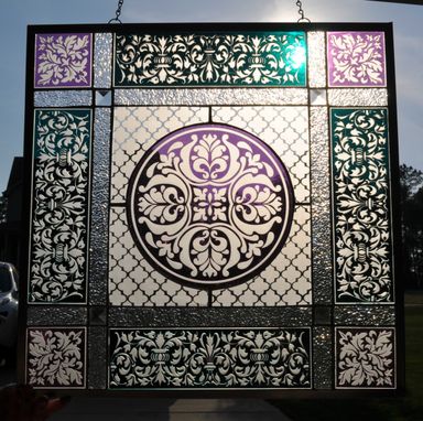 Custom Made Sandcarved Mouthblown Stained Glass Designs