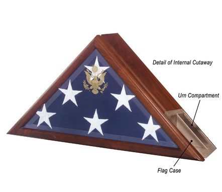 Custom Made Urn And Flag Case, Funeral Flag Case