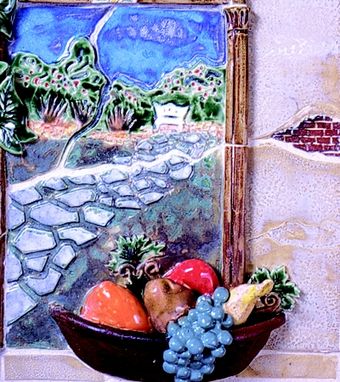 Custom Made Garden Window With Fruit Ceramic Wall Hanging