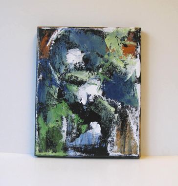 Custom Made Blue And Forest Green Abstract Original Acrylic Painting Canvas