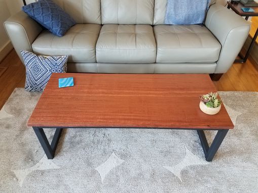 Custom Made Wood And Steel Coffee Table