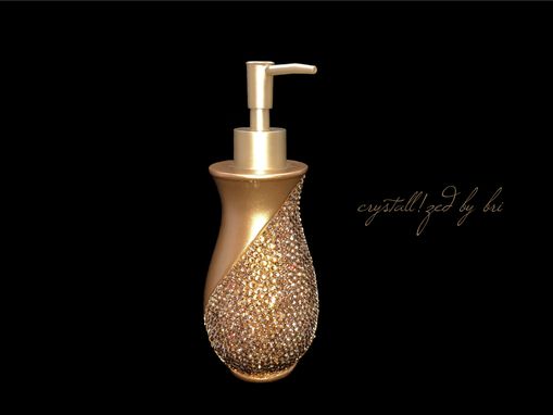 Custom Made Gold Crystallized Soap Dispenser Lotion Pump Bathroom Bling European Crystals Bedazzled