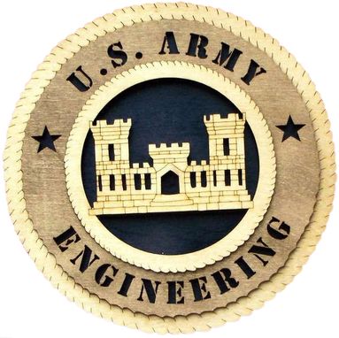 Custom Made U.S. Army Engineering Wall Tribute, U.S. Army Engineering Hand Made Gift