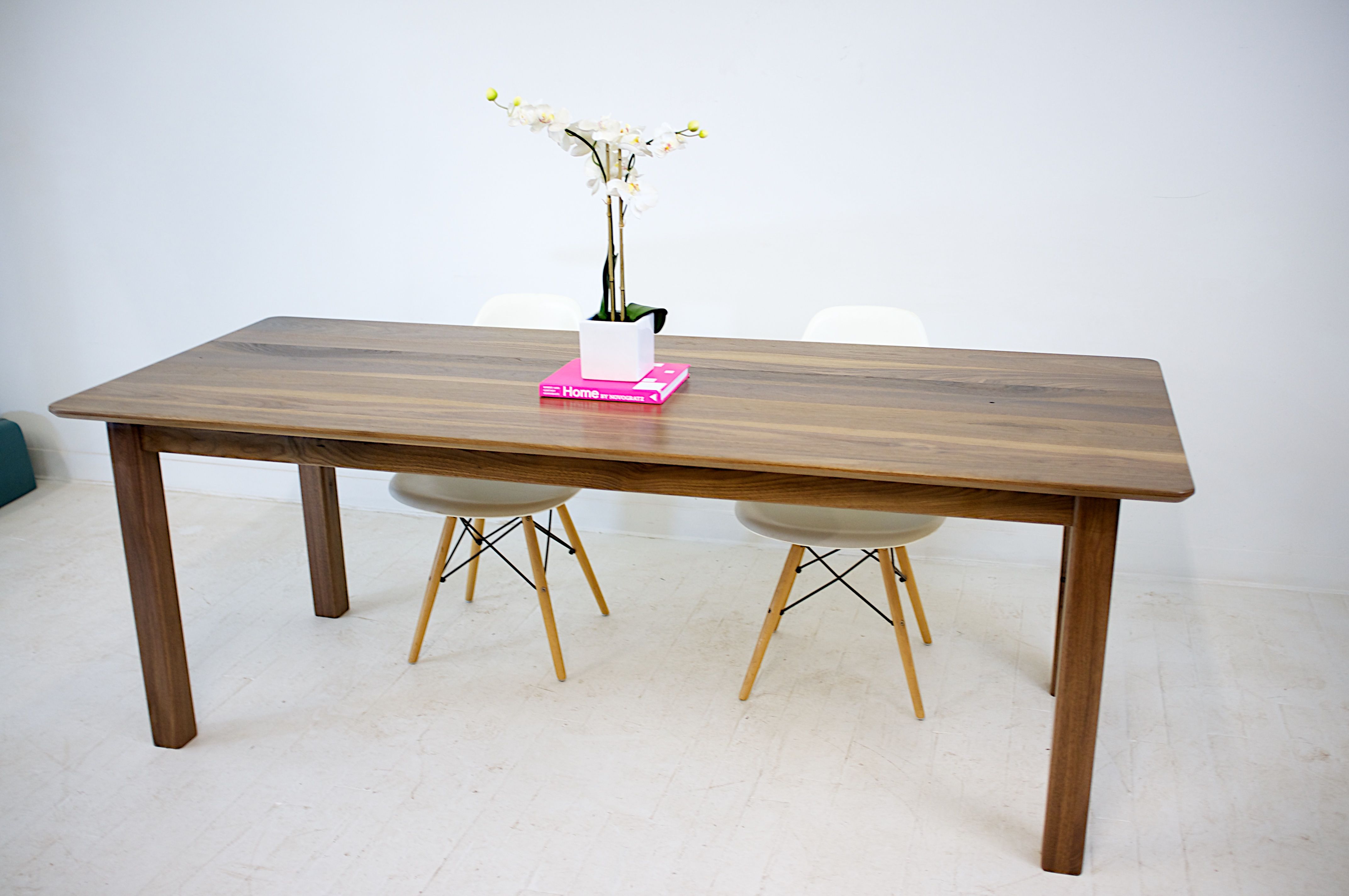 Handmade Solid Walnut Parsons Dining Table With Softened Lines By Handmade Solid Walnut Parsons Dining Table With Softened Lines By Moderncre8ve Custommade Com