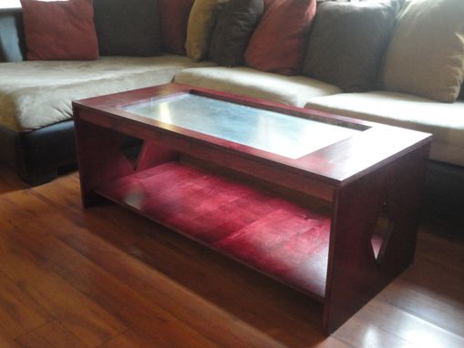 Custom Made Wood Table With Zinc Inlet