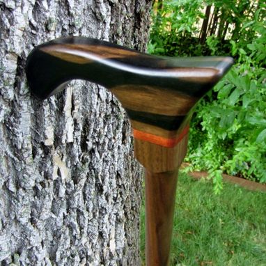 Custom Made Walking Cane/ Walking Stick - Macassar Ebony, Blood Wood, Black Walnut 38 1/4