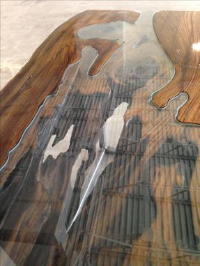 Custom Made Glass Wood Coffee Table