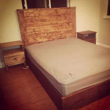 Custom Made Rustic Style Platform Bed / Headboard