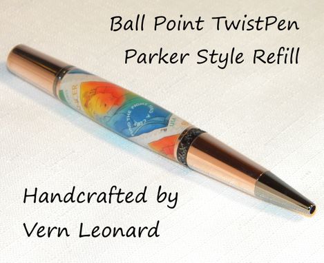 Custom Made Handcrafted Breast Cancer Us Postage Stamp Twist Pen