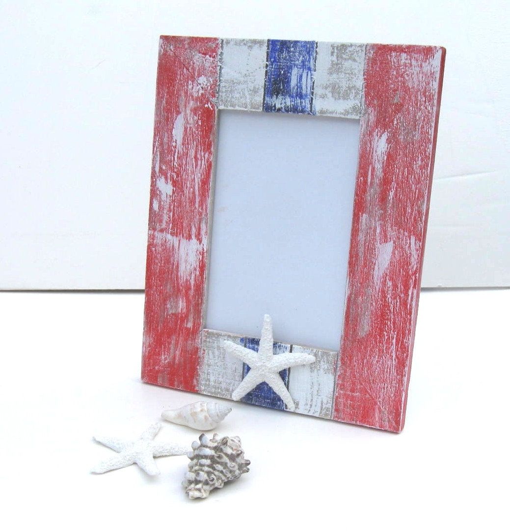 Hand Crafted Sale, Handpainted Starfish Photo Frame Homegoods by Brooke Howie Paintings
