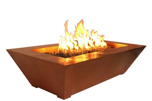 Custom Made Rectangular Copper Fire Pit - Customizable By World Coppersmith