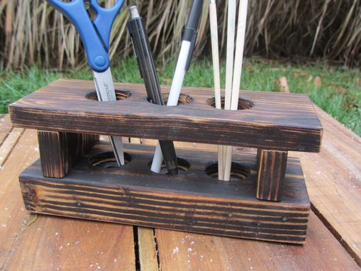 Custom Made Desk Organizer Made From Reclaimed Wood Pallets - Wood Desk Caddy - Wood Desk Storage