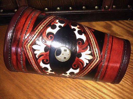 Custom Made Large Steampunk Cuff With Fur Lining Hand Made And Tooled Custom Fit Medieval Armor Larping Cowboy Cuff