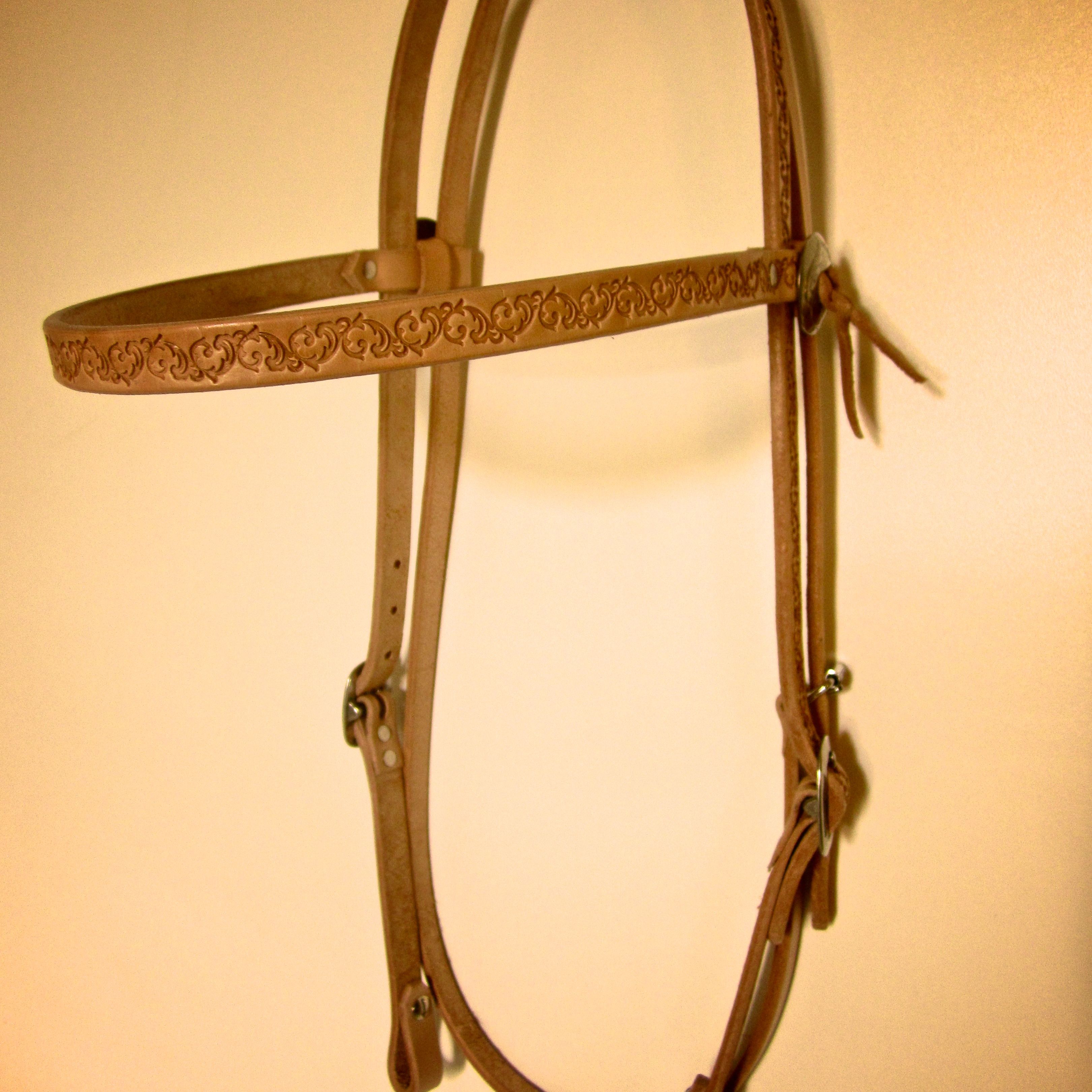 Custom Handmade Horse Bridle, Headstall by Leaf Leather