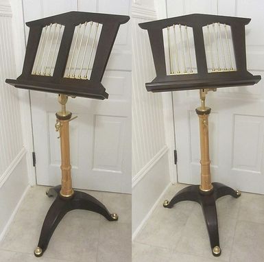 Custom Made Music Stand In Walnut,Ash And Brass