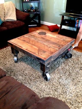 Custom Made Industrial Feel Reclaimed Wood Coffee Table