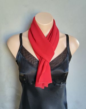 Custom Made Red Chiffon Scarf