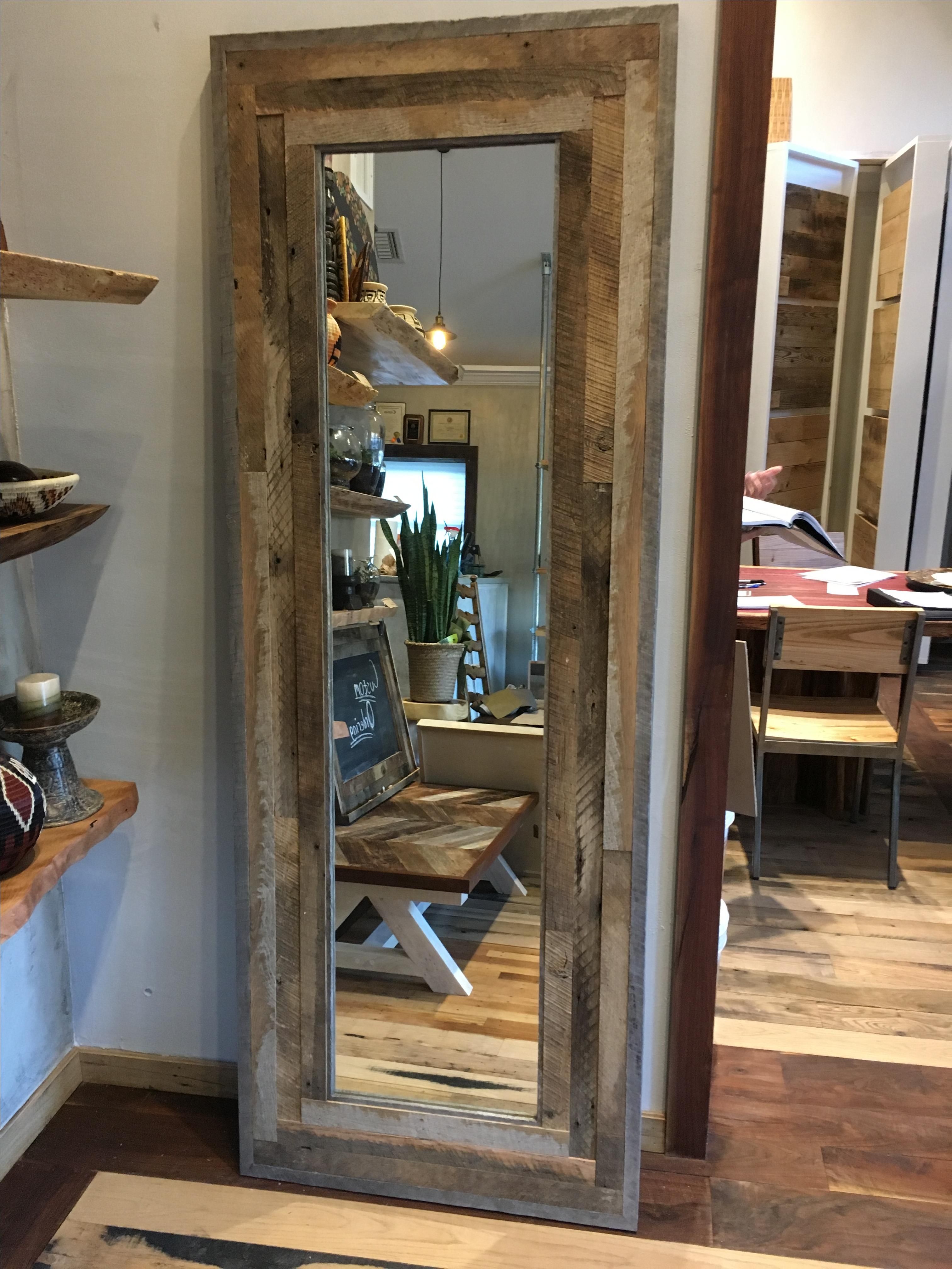 Buy Hand Made Reclaimed Wood Leaning Wall Mirror Or Door., made to