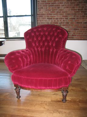 Custom Made Tufted Back Upholstered Velvet Chair