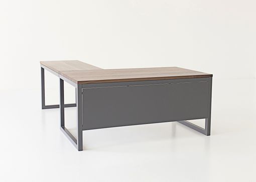 Custom Made Wood And Steel Desk