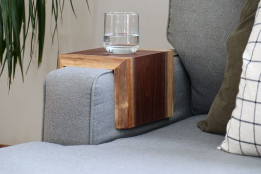 Custom Made Live-Edge Walnut Armrest Table