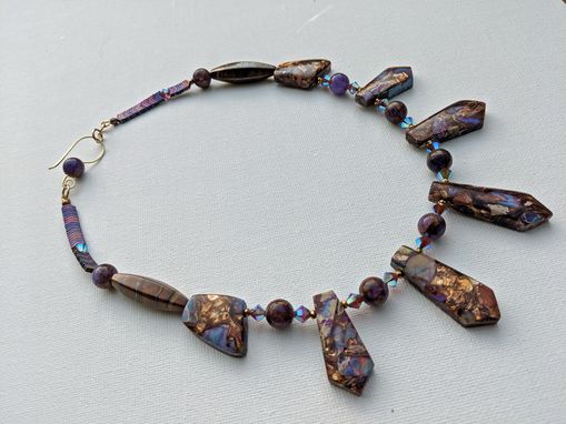 Custom Made Lavender Opal And Bronzite Necklace