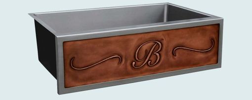 Custom Made Stainless Sink With Repousse "B" & Scrolls